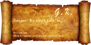 Geyer Krisztián névjegykártya